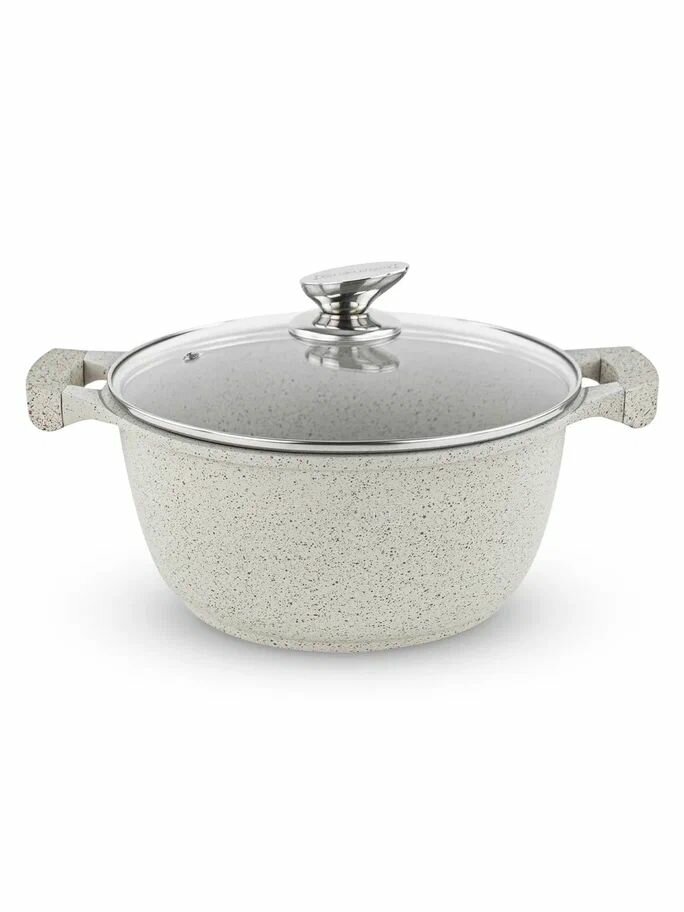 фото Кастрюля из алюминия со стеклянной крышкой 3,8л,24 см