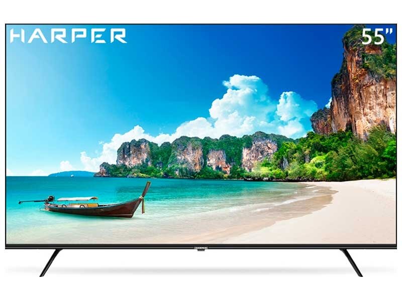 Телевизор Harper 55U771TS (55"/3840x2160/HDMI, USB/DVB-T2/WiFi/SmartTV/Черный UHD 4K)