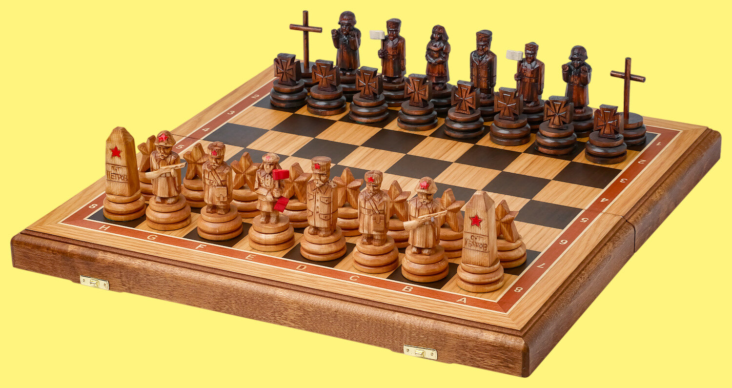 Шахматы Великая отечественная война (резьба, ручная работа)