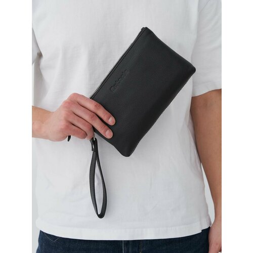 фото Сумка клатч mutaale, фактура зернистая, черный