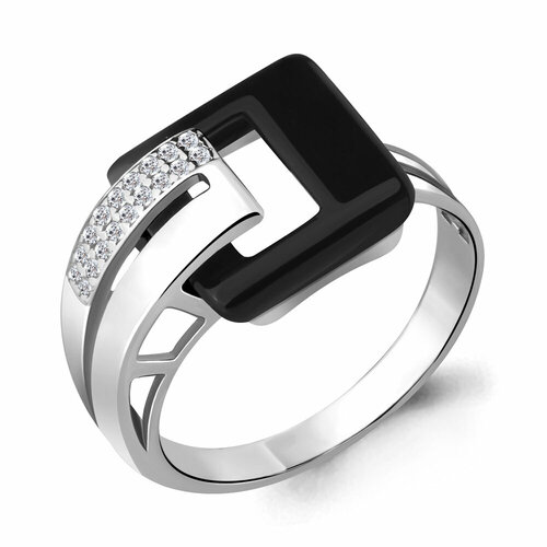 Кольцо AQUAMARINE, серебро, 925 проба, размер 18.5, серебряный кольцо aquamarine ночной блеск