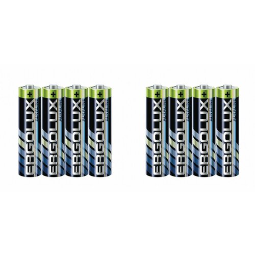 Ergolux Батарейки мизинчиковые Alkaline SR4-LR03, ААА, 1.5 В, 4 шт, 2 уп батарейки ergolux alkaline lr6 sr4 4 шт