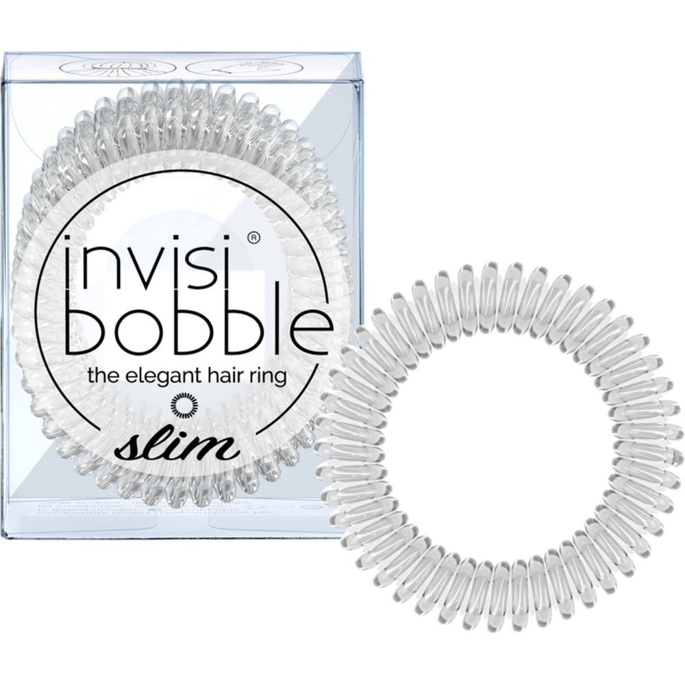 Invisibobble Резинка-браслет для волос SLIM Crystal Clear (с подвесом)