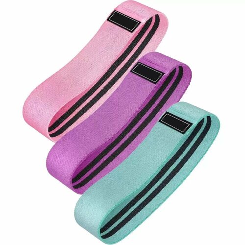 Тканевые фитнес резинки набор ленточный эспандер мешочек для хранения Резинка для фитнеса ленточный эспандер для спортивных тренировок Набор из 3 штук различной нагрузки 400₽