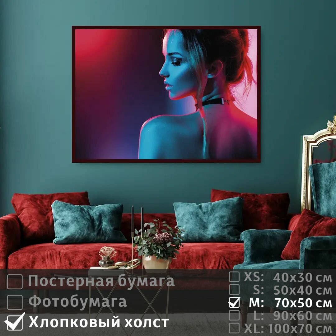 Постер на холсте Нежное Лицо Красивой Девушки 70х50 см ПолиЦентр
