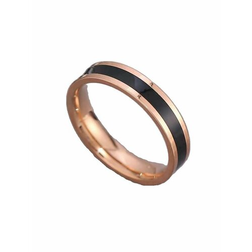 фото Кольцо, эмаль, размер 19, черный, золотой нет бренда