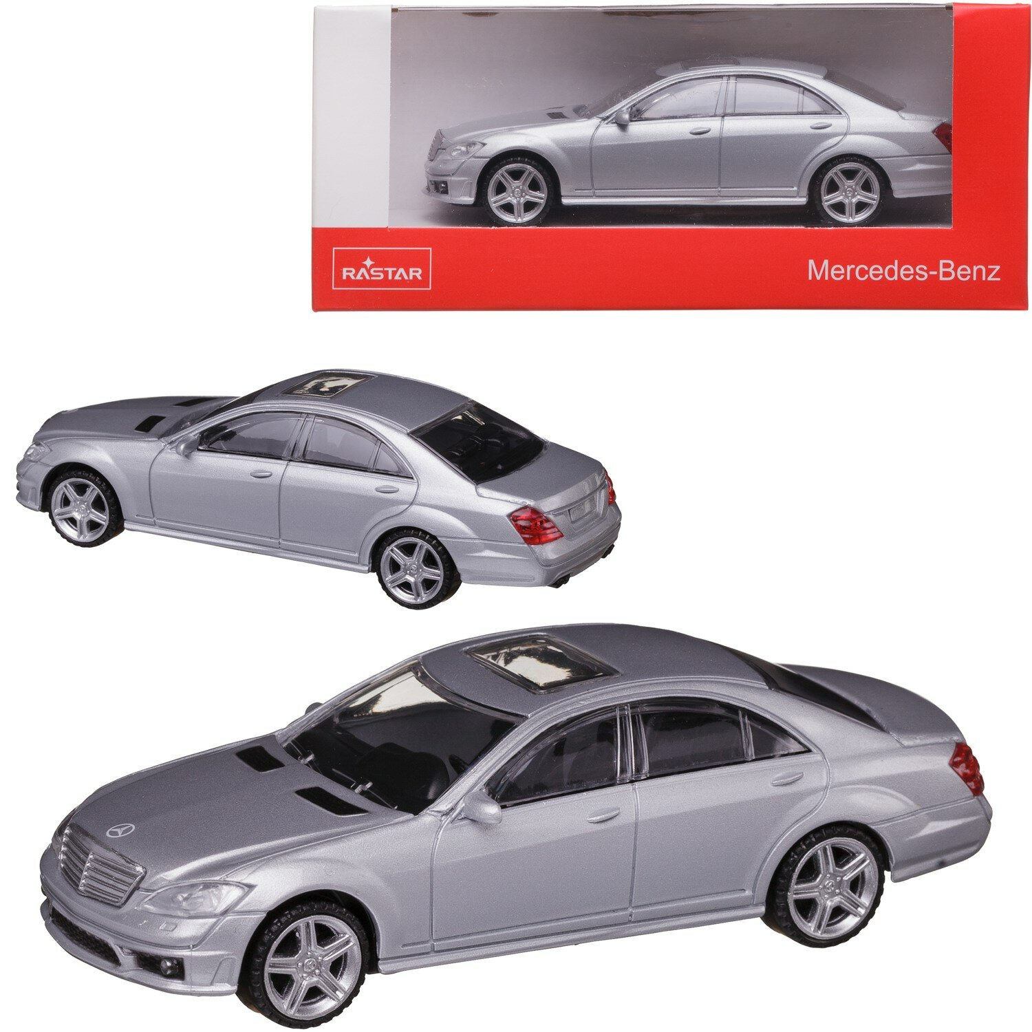 Машина металлическая 1:43 Mercedews S 63 AMG, цвет серебрянный 37100S