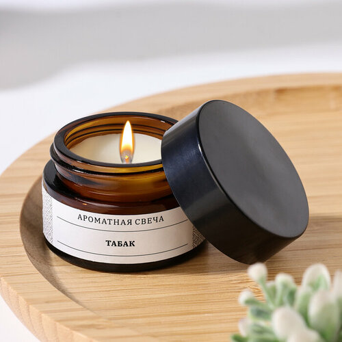 SUI Свеча ароматическая в банке Табак соевый воск 12 г 444₽