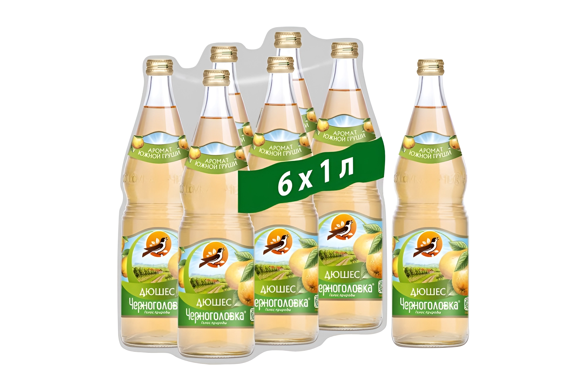 Лимонад Напитки из Черноголовки черноголовка "Дюшес" 1 л стекло (6 штук в упаковке)