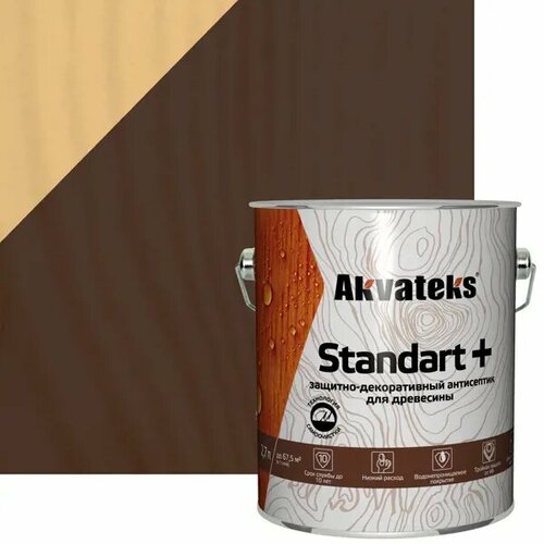антисептик akvateks log protect полуматовый орех 2 7 л Антисептик защитно-декоративный Akvateks Standart полуматовый орех 2.7 л