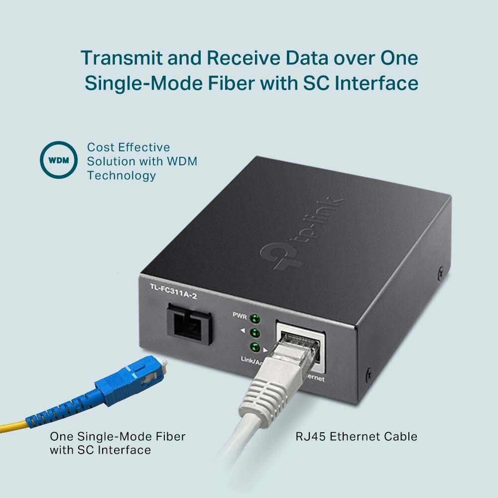 TP-Link TL-FC311A-2 Гигабитный WDM медиаконвертер — фото 3