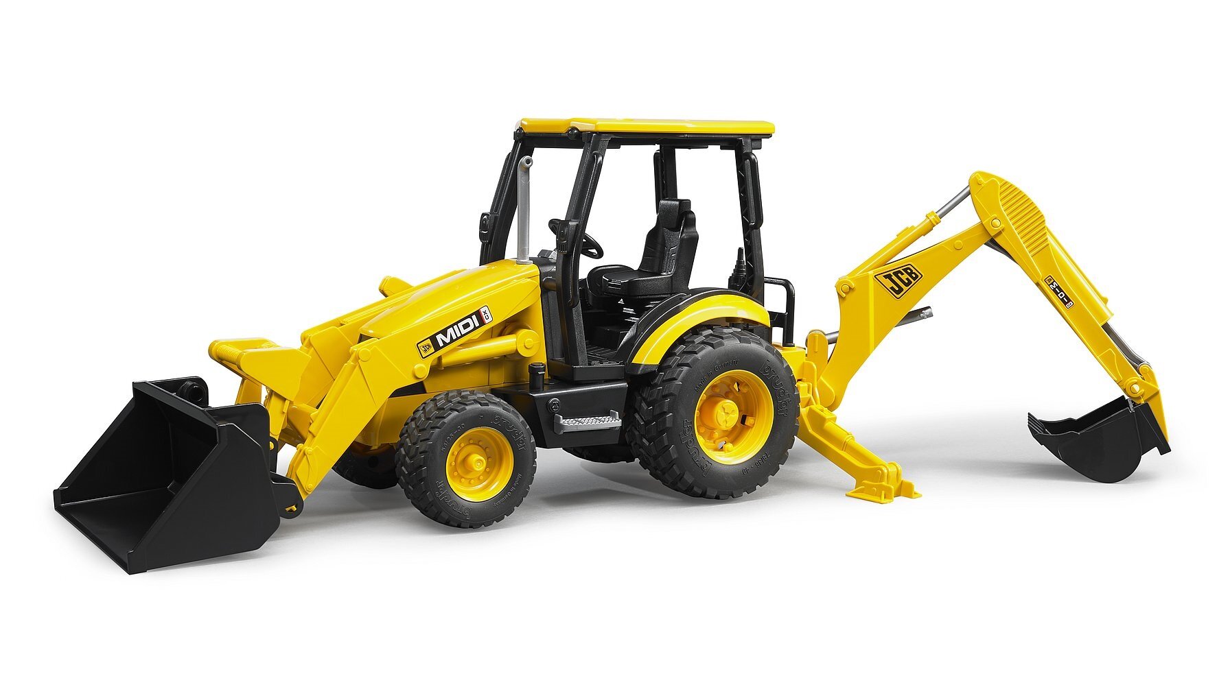 Экскаватор Bruder колесный JCB MIDI CX, 02-427 1:16, 41 см, желтый/черный