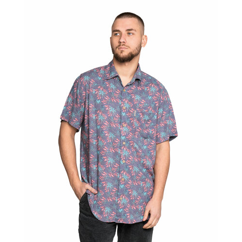 фото Рубашка maestro, размер 50-52/l/43 ворот, фиолетовый