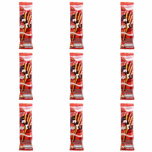 Lotte Палочки бисквитные Toppo с клубничной начинкой, 11 г, 9 уп