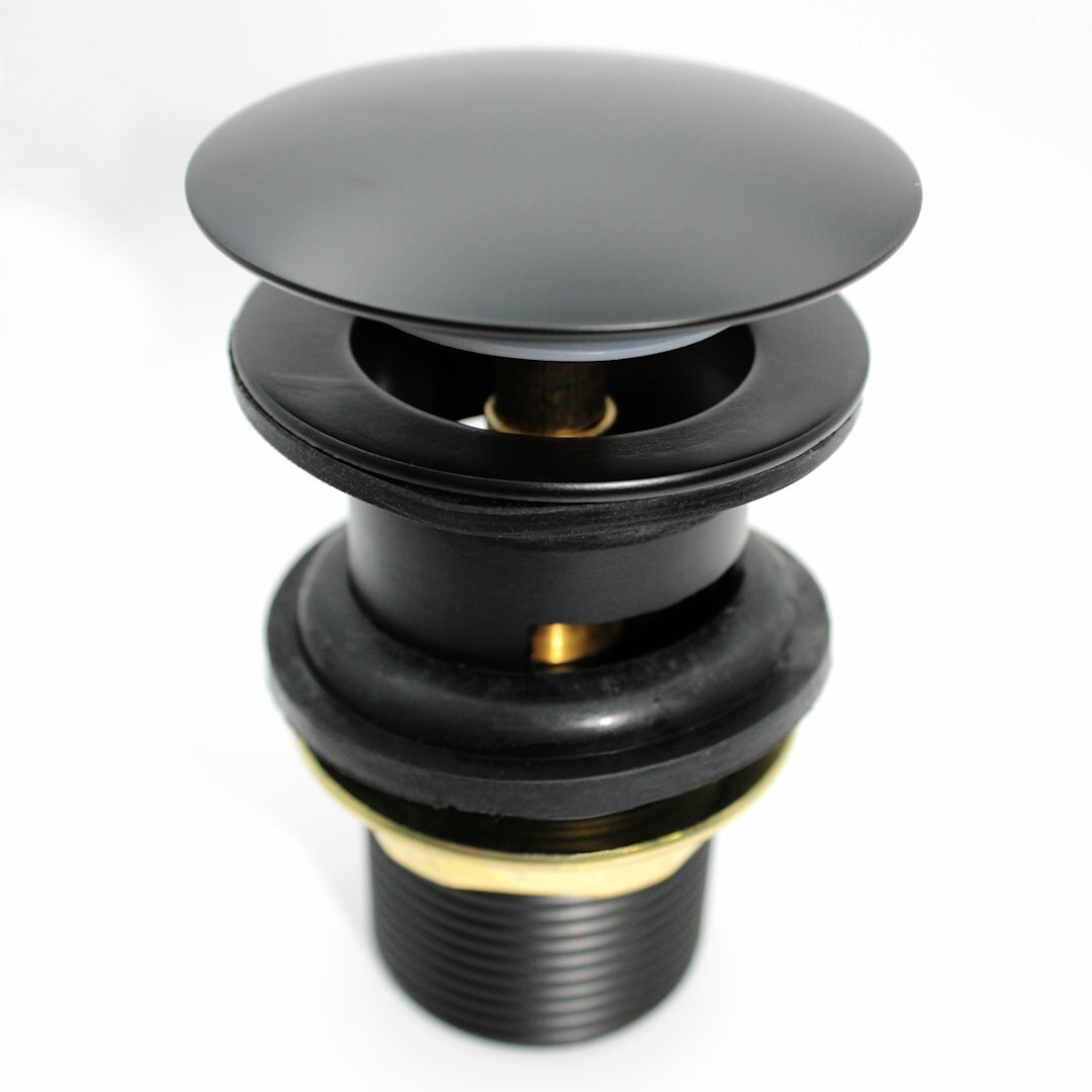 Донный клапан Teymi для раковины с переливом, черный T140104 - фотография № 13