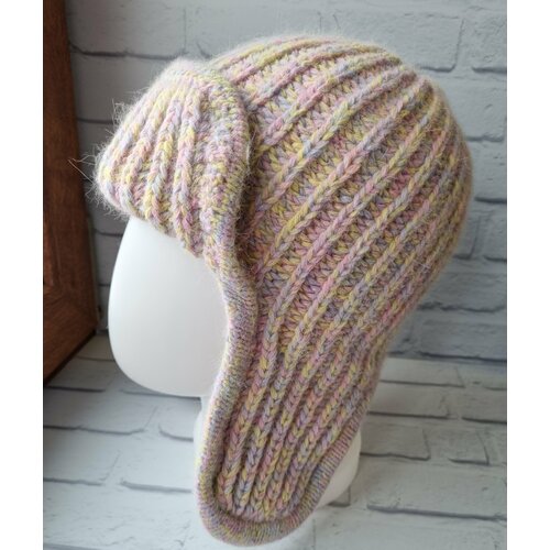 фото Шапка ушанка ушанка "pechkin", размер 54-56, мультиколор basketknitted