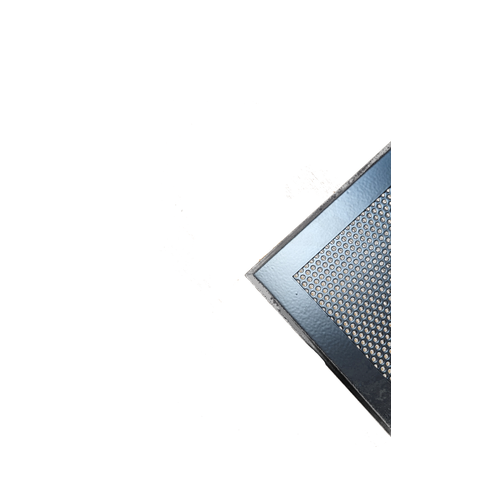 Вентиляционная решетка металлическая 400х400мм, тип перфорации кружок, черный матовый