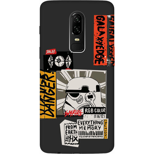 Матовый Soft Touch силиконовый чехол на OnePlus 6, ВанПлюс 6 с 3D принтом Stormtrooper Stickers черный матовый soft touch силиконовый чехол на oneplus 6 ванплюс 6 с 3d принтом i w черный