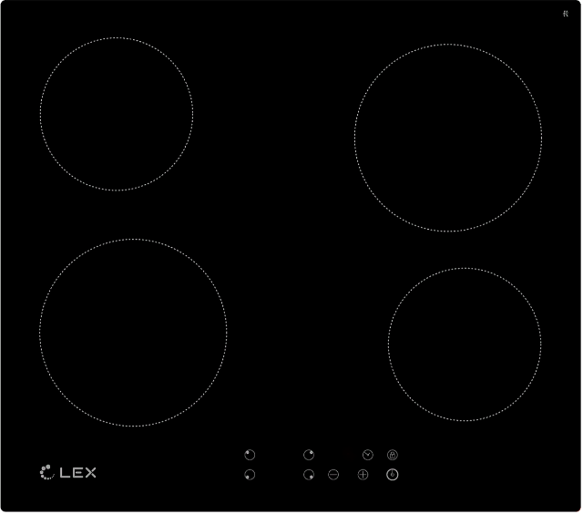 LEX Стеклокерамическая поверхность LEX EVH 640-0 BL