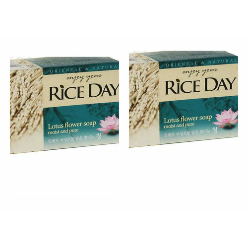 Мыло туалетное CJ Lion Rice Day Лотос, 100 гр, 2 уп. мыло туалетное с экстрактом лотоса riceday soap cheong