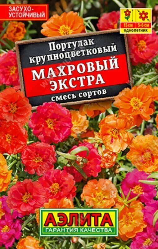 Семена Портулак Экстра махровый смесь сортов (однолетние) ЛД (Аэлита) 01г