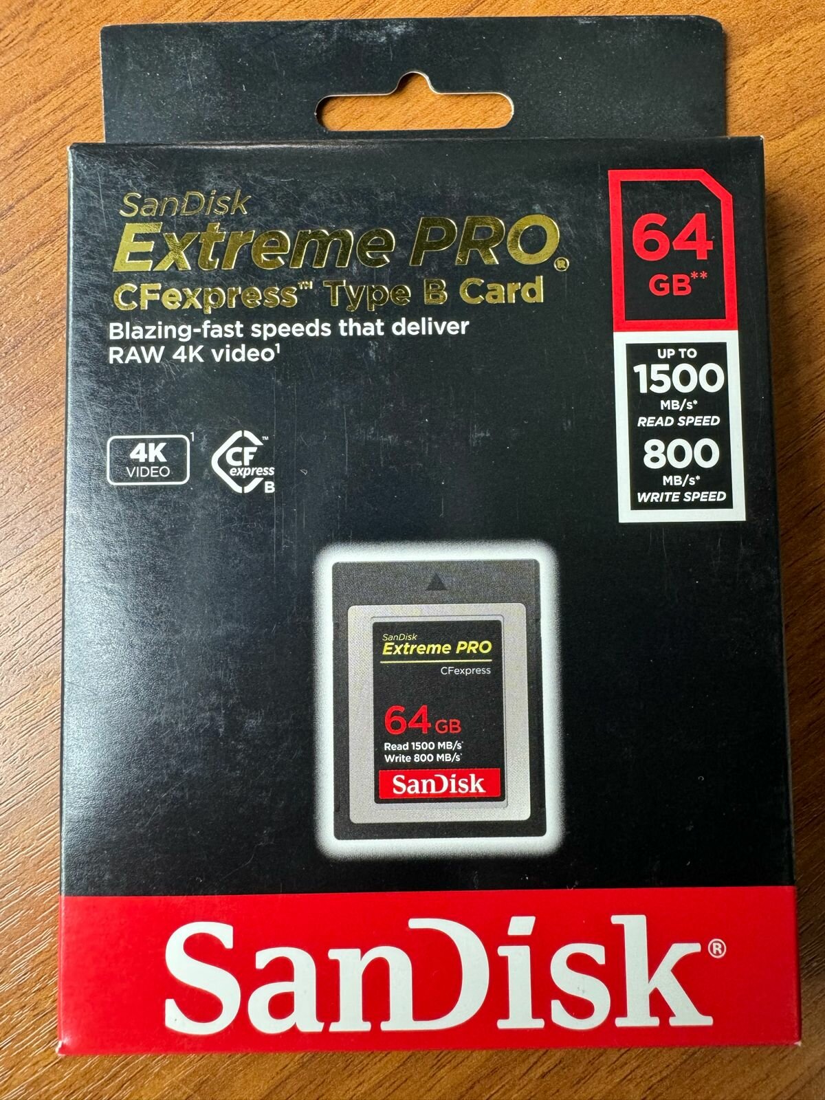 Карта памяти SanDisk CFexpress Type B 64 ГБ Class 10, R/W 1500/800 МБ/с, черный