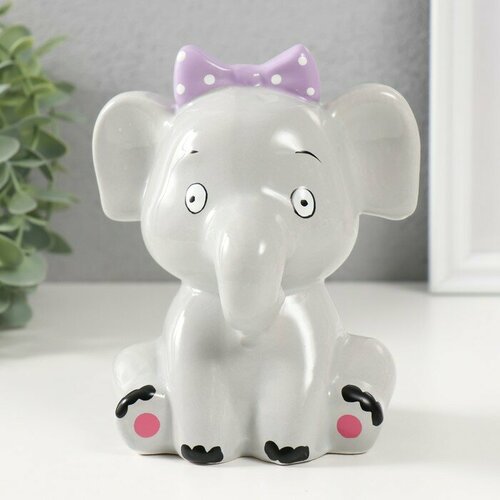 SUI Копилка керамика Серый слонёнок с бантом 124х99х142 см 1099₽