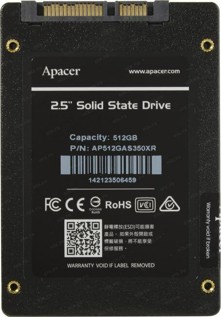 Накопитель SSD 2.5'' Apacer Panther AS350X ver. 2.0, SATA III, 3D TLC, 512 ГБ - фото №15