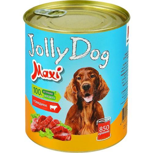 Корм консервированный для собак зоогурман Jolly Dog Говядина, 850г корм для собак dog