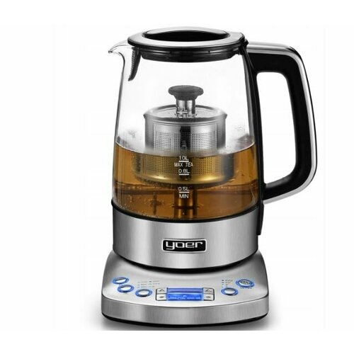 Электрический чайник с инфузором Yoer Flavoro 2200 Вт серебристый 2078600₽