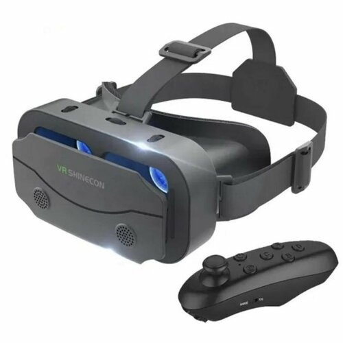 Очки виртуальной реальности для игр и фильмов на телефоне с пультом VR Shinecon. черный