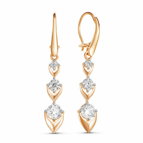 Серьги из золота с фианитами яхонт Ювелирный Арт. 162556