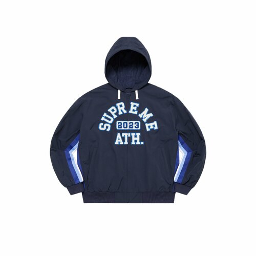 фото Толстовка supreme appliqué hooded track, размер xl, синий