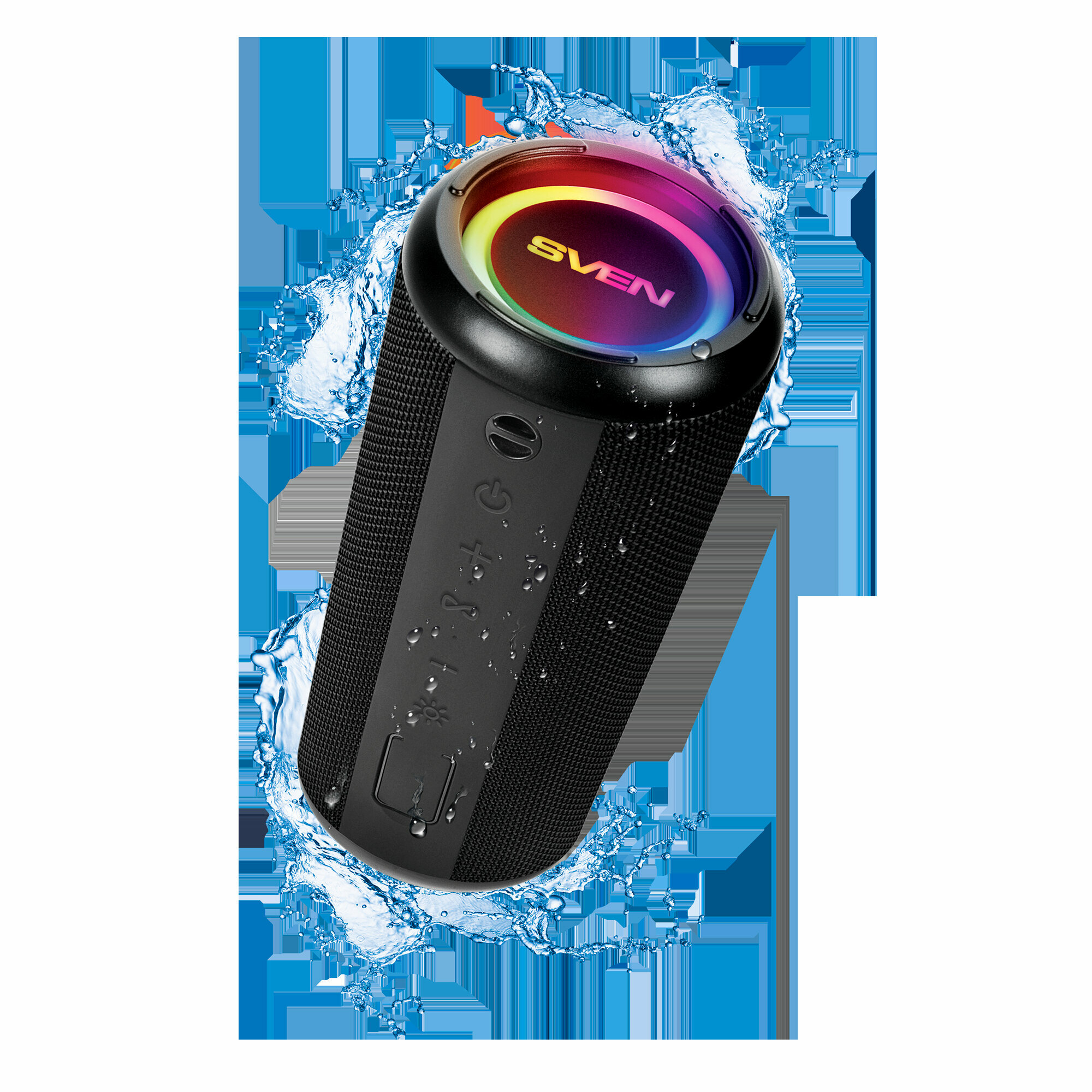 Портативная колонка Sven PS-315 20Вт Bluetooth Waterproof (IPx6) питание от батарей FM USB microSD Черный