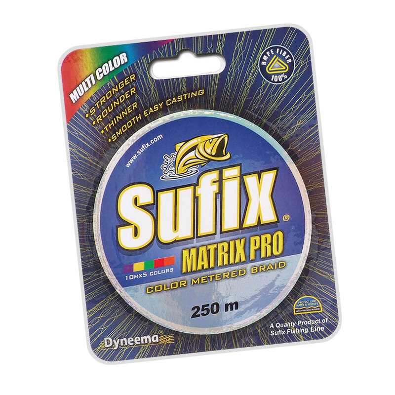 Sufix, Шнур Matrix Pro New, 250м, многоцветный, 0.40мм