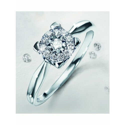 фото Кольцо обручальное кольцо "passion for diamonds" ("бриллиантовая страсть") размер 16.5, серебро, 925 проба, платинирование, муассанит, бриллиант, размер 16.5, серебряный императорский бутик