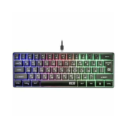 Defender Проводная игровая клавиатура Red GK-116 RU радужная подсветка61кнопка 45117 213200₽
