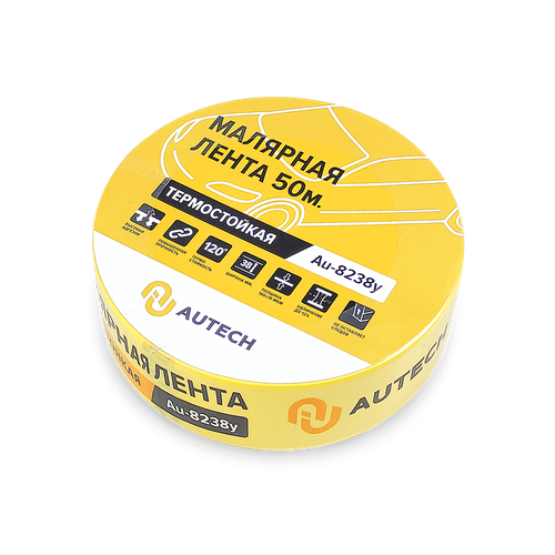 AuTech Маскирующая термостойкая лента желтая 120 градусов 38мм x 50м 494₽