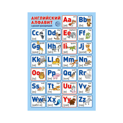 _Плакат(Сфера)_А3 Английский алфавит с русской транскрипцией (ПЛ-14972)