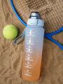 Шейкер спортивный с трубкой 1000 мл, бутылка для питья воды 1 литр, голубой
