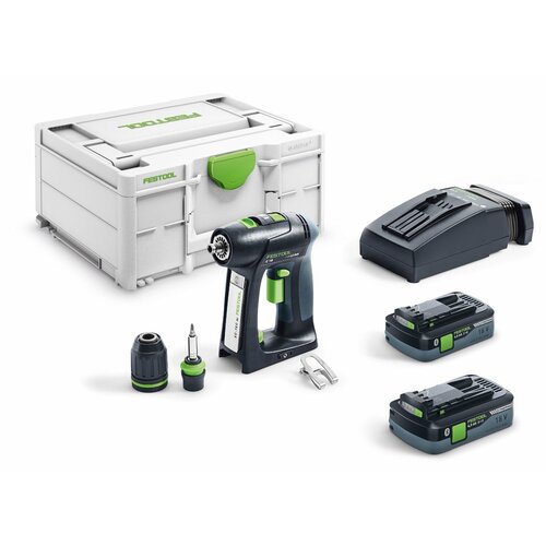 Аккумуляторная дрель-шуруповёрт Festool C 18 HPC 4,0 I-Plus аккумуляторная дрель шуруповерт festool c 18 hpc 4 0 i set 576992