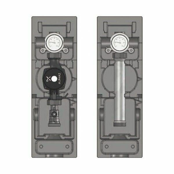 M66814EA Насосная группа V- UK 1 1/4" без смесителя без насоса Meibes