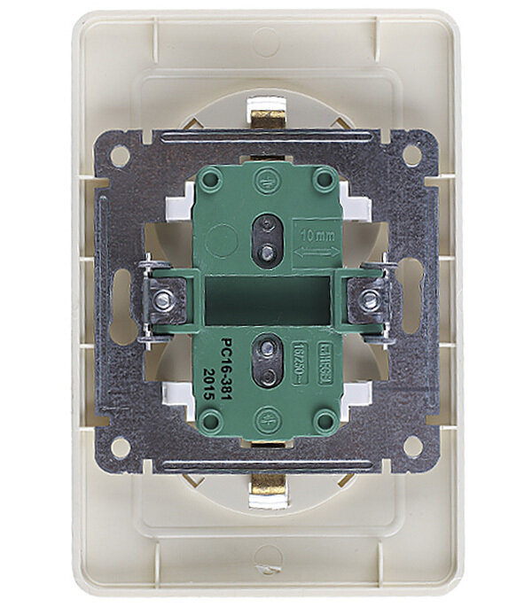 РС16-381-01 Розетка двойная скрытая с заземлением (стакан) слоновая кость Упаковка (50 шт.) HEGEL - фото №3