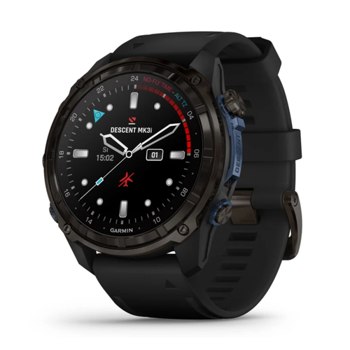 Смарт часы Garmin Descent MK3i титановые с DLC-покрытием и черным ремешком (010-02752-11) черный матовый, черный, серый