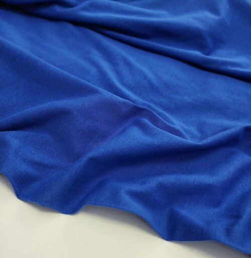 Ткань кулирка хлопок (чулок), цвет синий, 100*200см