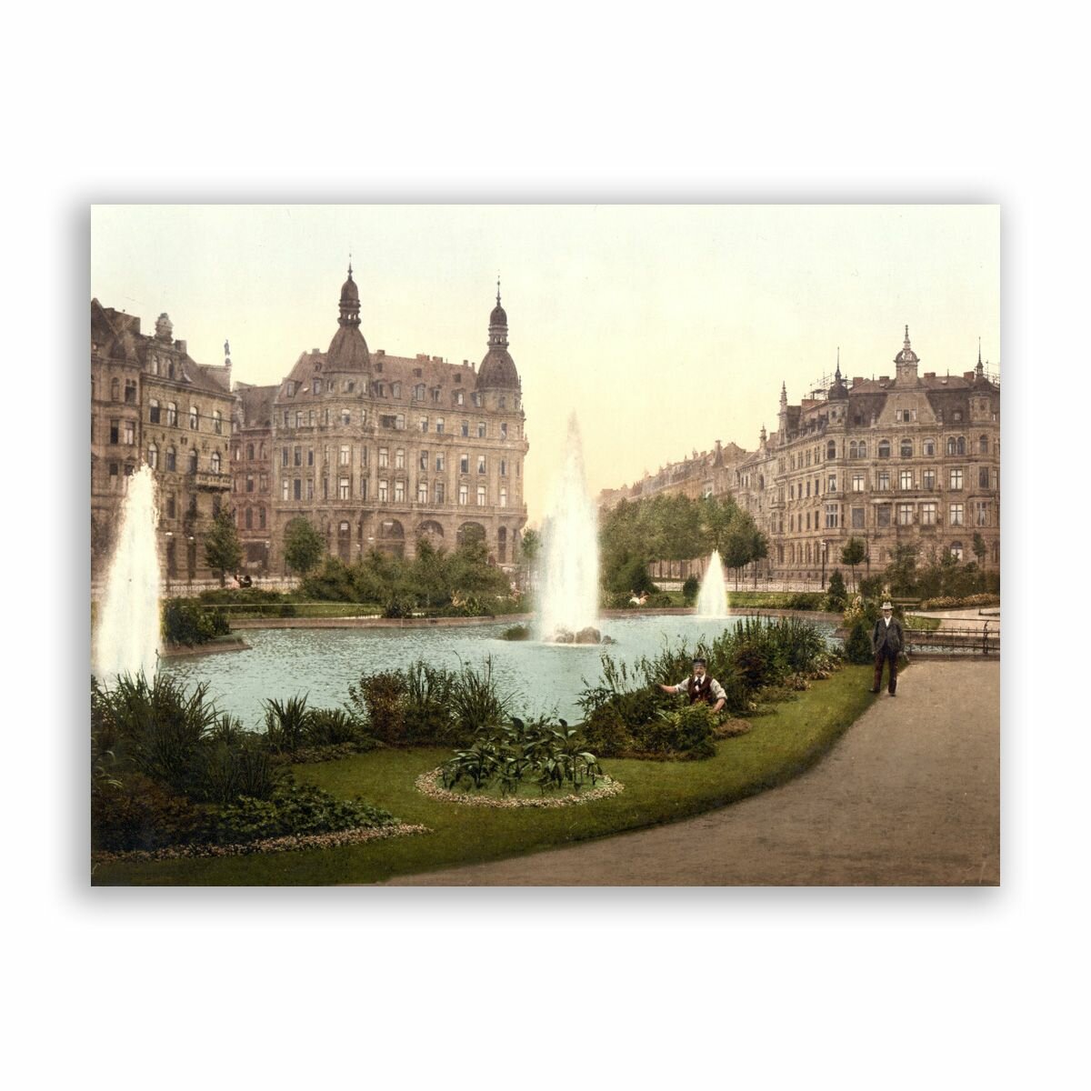 Постер, плакат на бумаге / Der Deutsche Ring, Cologne, the Rhine, Germany / Размер 60 x 80 см