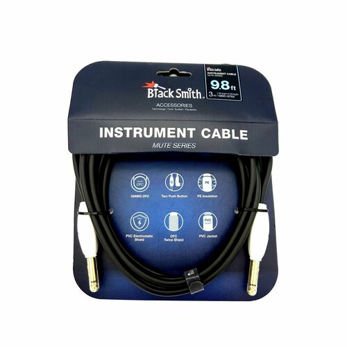 BlackSmith Instrument Cable Mute Series 9,8ft MSIC-STS3 инстр кабель, 3 м, прям Jack + прям Jack, mu