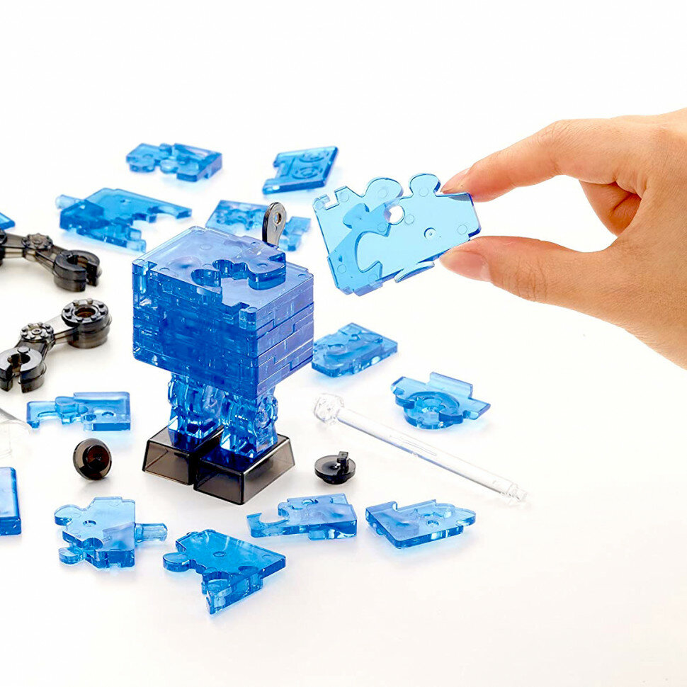 Головоломка 3D Crystal Puzzle Робот cиний цвет: синий - фото №18