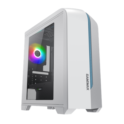 Корпус GameMax Centauri White-Blue без БП(ATX, Бело-голуб, USB3.0, Зак. стек,1*120мм. RGB, пыл. фильтр)