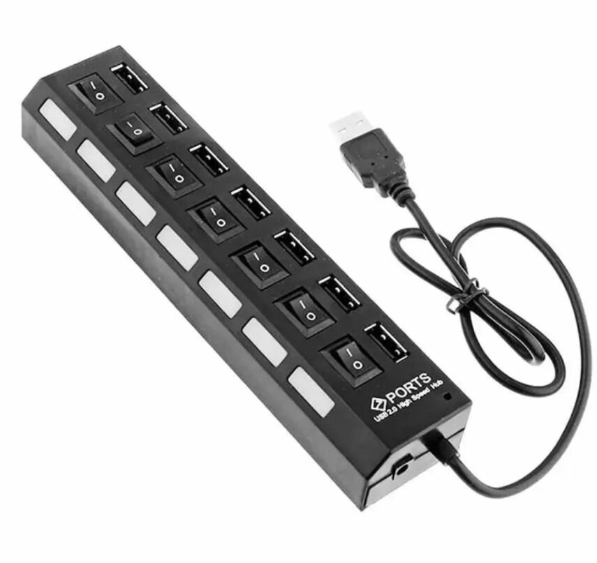 USB Hub на 7 портов с выключателями для периферийных устройств